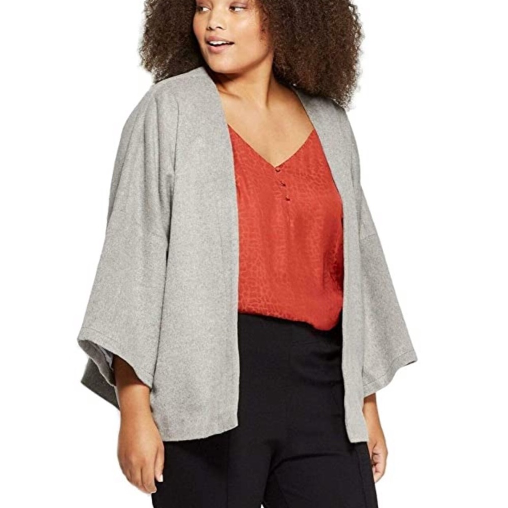 5/$25 A NEW DAY gray cardigan cape kimono sweater
